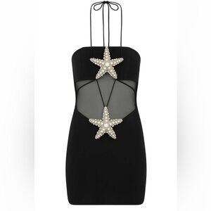 Mew Mews CRYSTAL STARFISH HALTER MINI DRESS